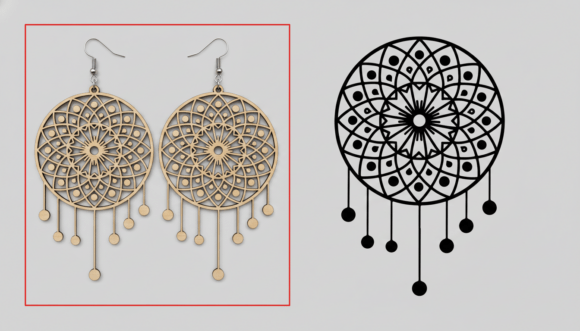 Download Mandala Dreamcatcher Earring Laser Cut - Mandala dreamcatcher Collection