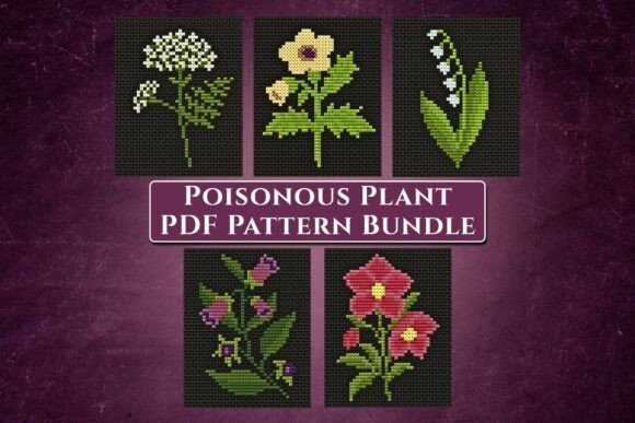 Download Poisonous Plant Cross Stitch Pattern Set - Pattern Collection