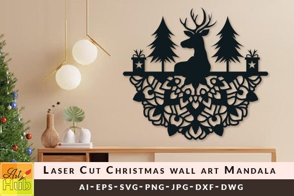 Download Laser Cut Christmas Wall Art Mandala SVG - Wall art mandala Collection