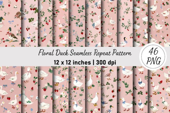 Download Floral Duck Seamless Repeat Pattern - Pattern Collection