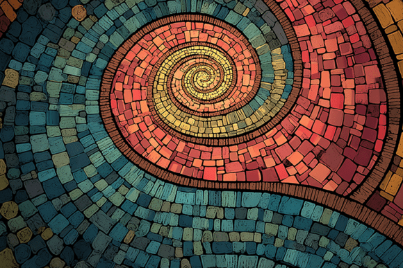 Download Abstract Spiral Stone Mosaic Pattern - Pattern Collection