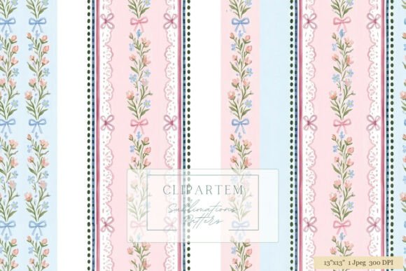 Download Floral Stripe Sublimation Pattern Design - Pattern Collection