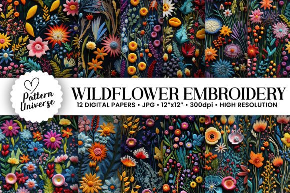Download 3D Floral Wildflowers Embroidery Pattern - Pattern Collection