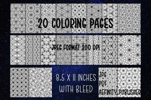 Download 20 Patterned Coloring Pages KDP Ready - Pattern Collection